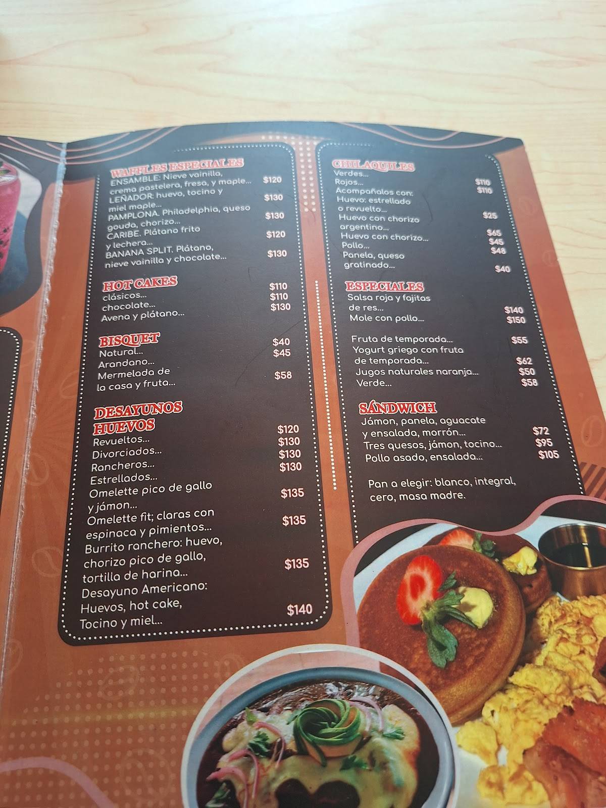 Ensamble Café меню