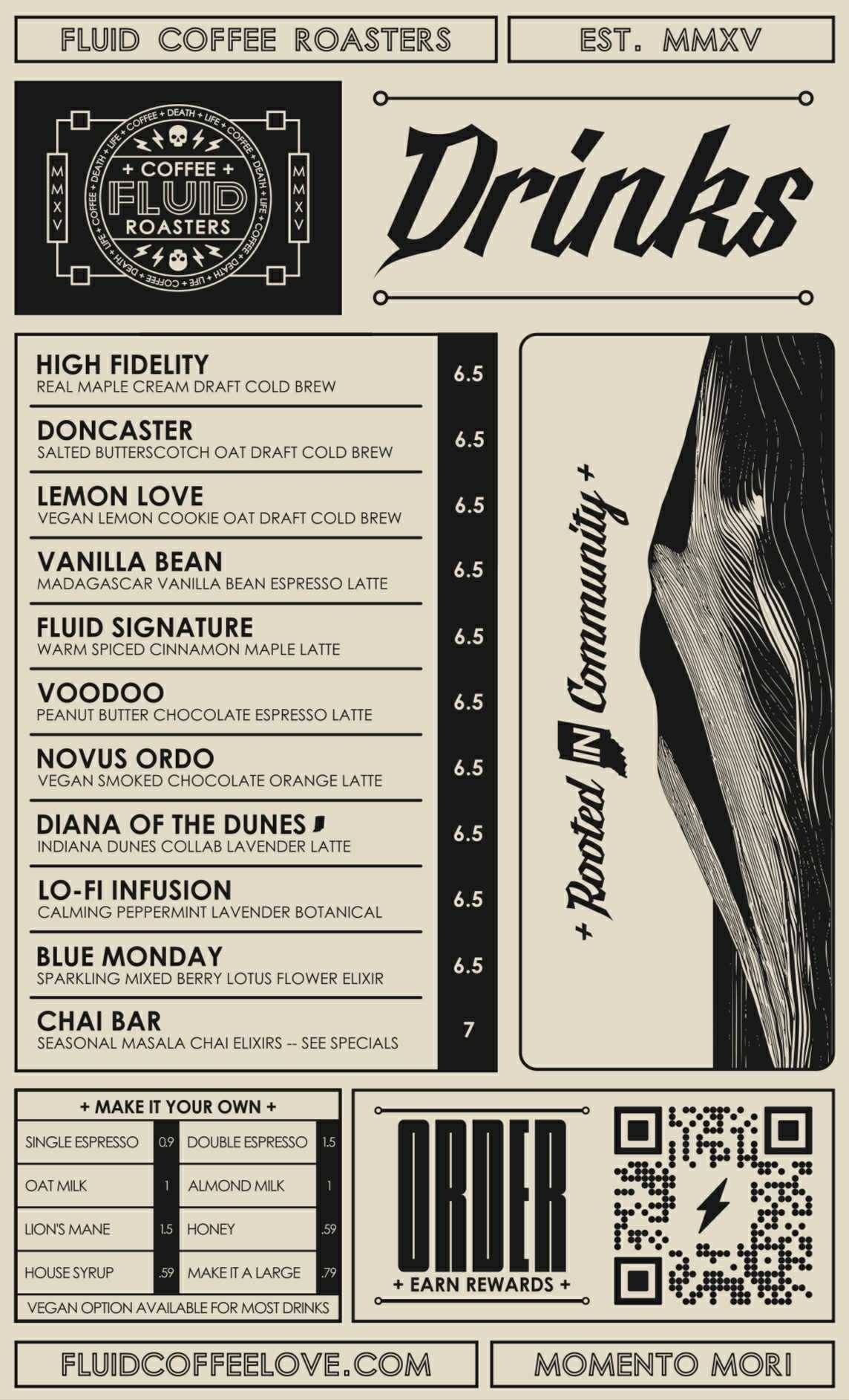 FLUID Coffee Roasters меню