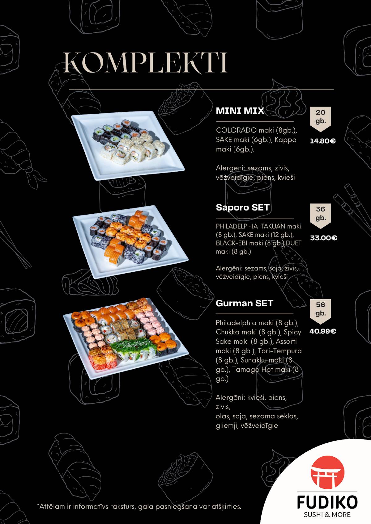 FUDIKO Sushi меню