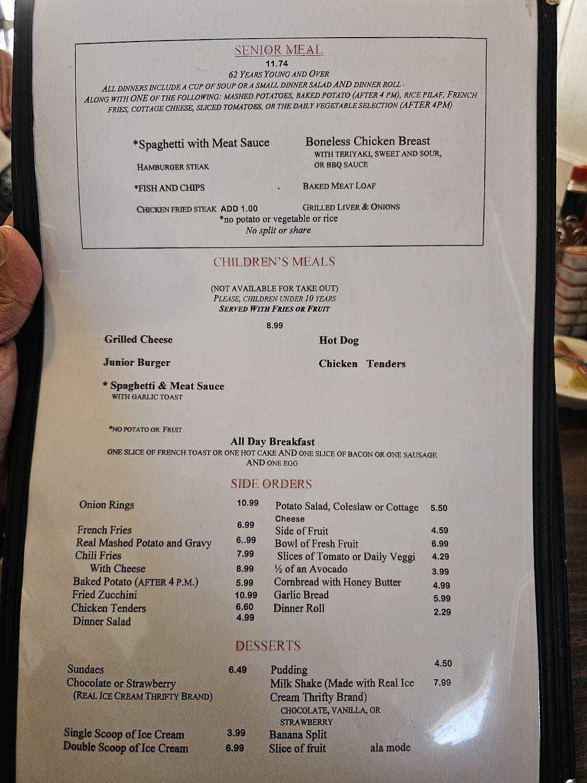 Fallbrook Cafe меню