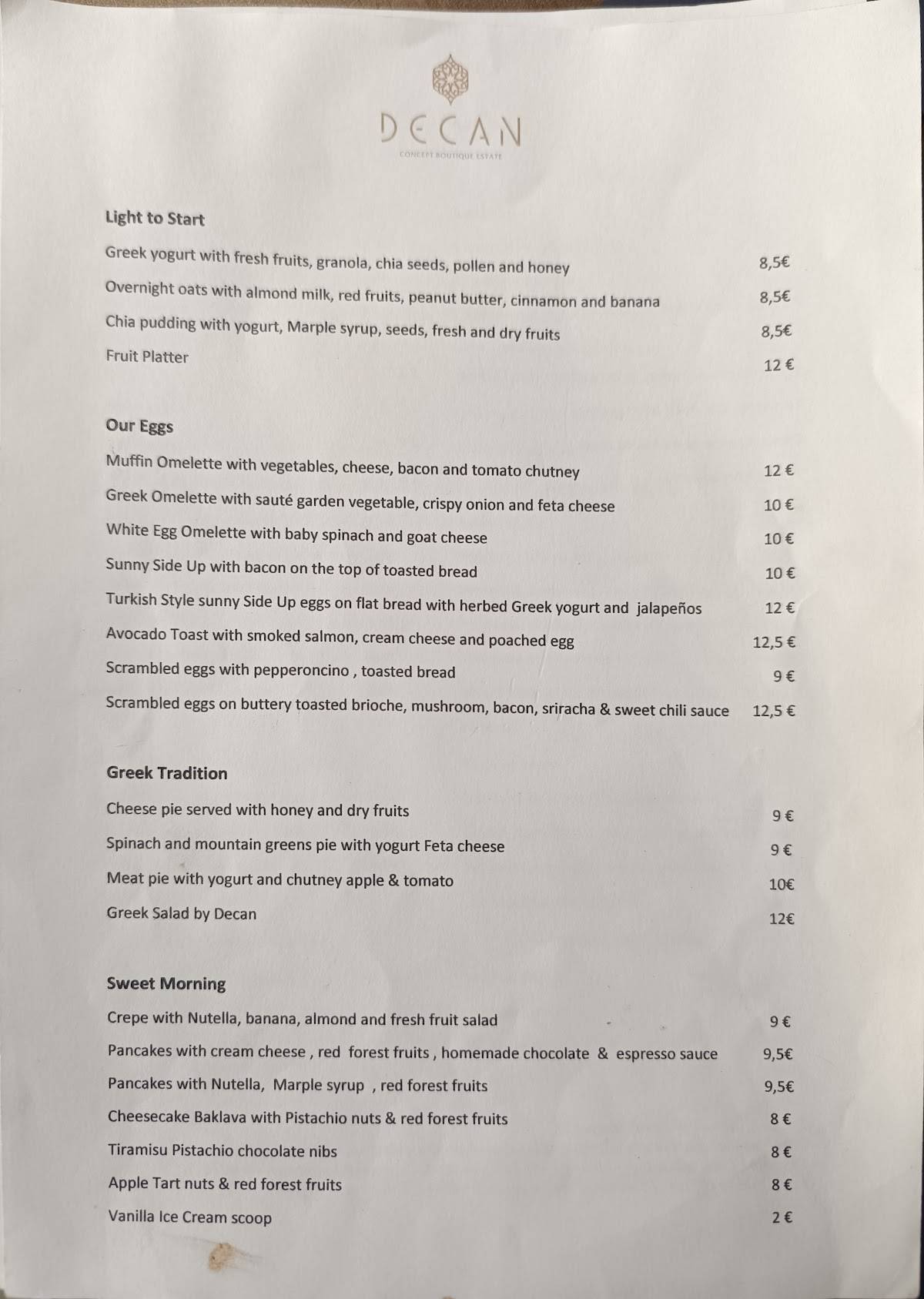 Decan Bistro and 7 Grams Breakfast Brunch (same place) меню