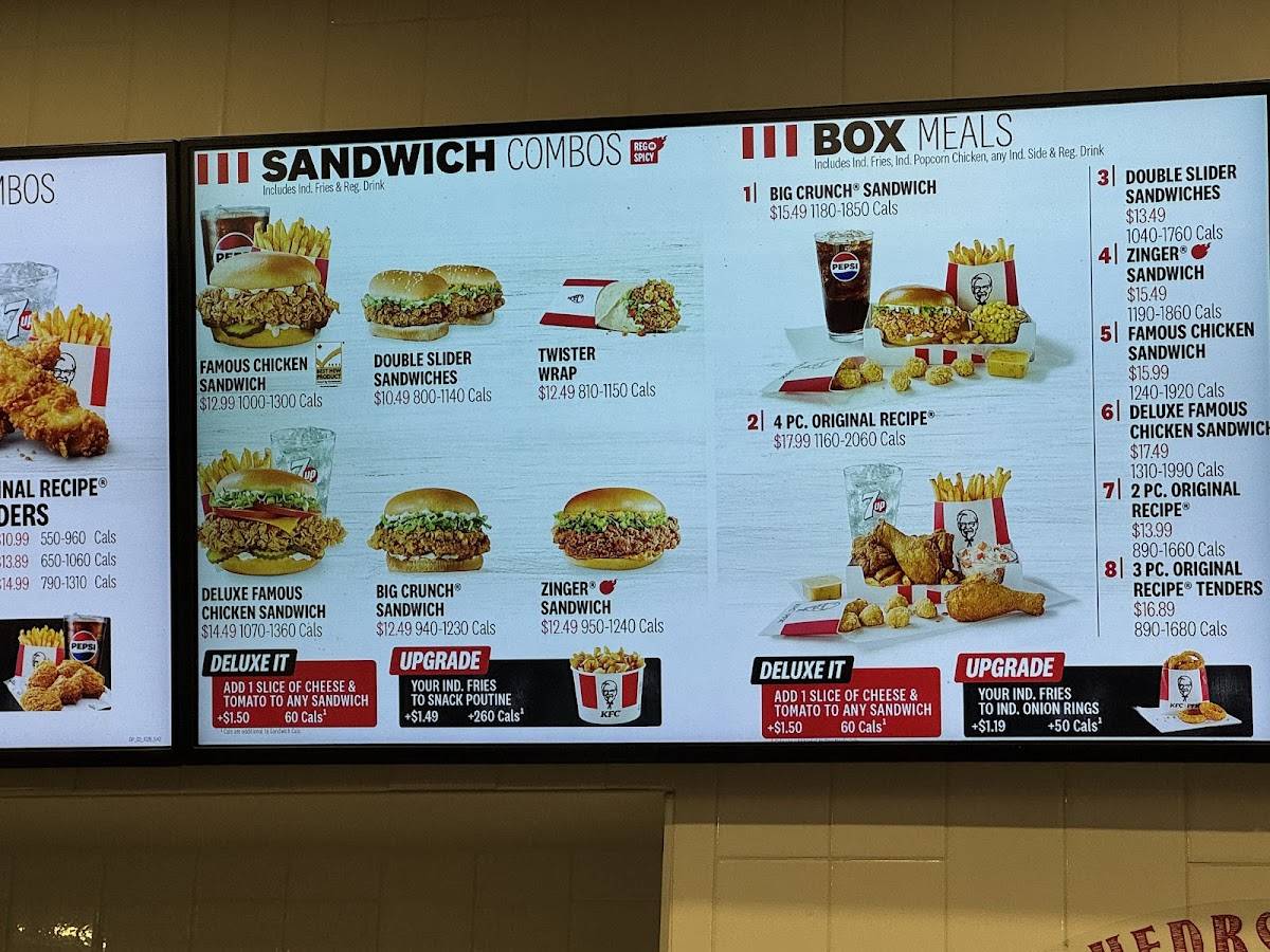KFC меню