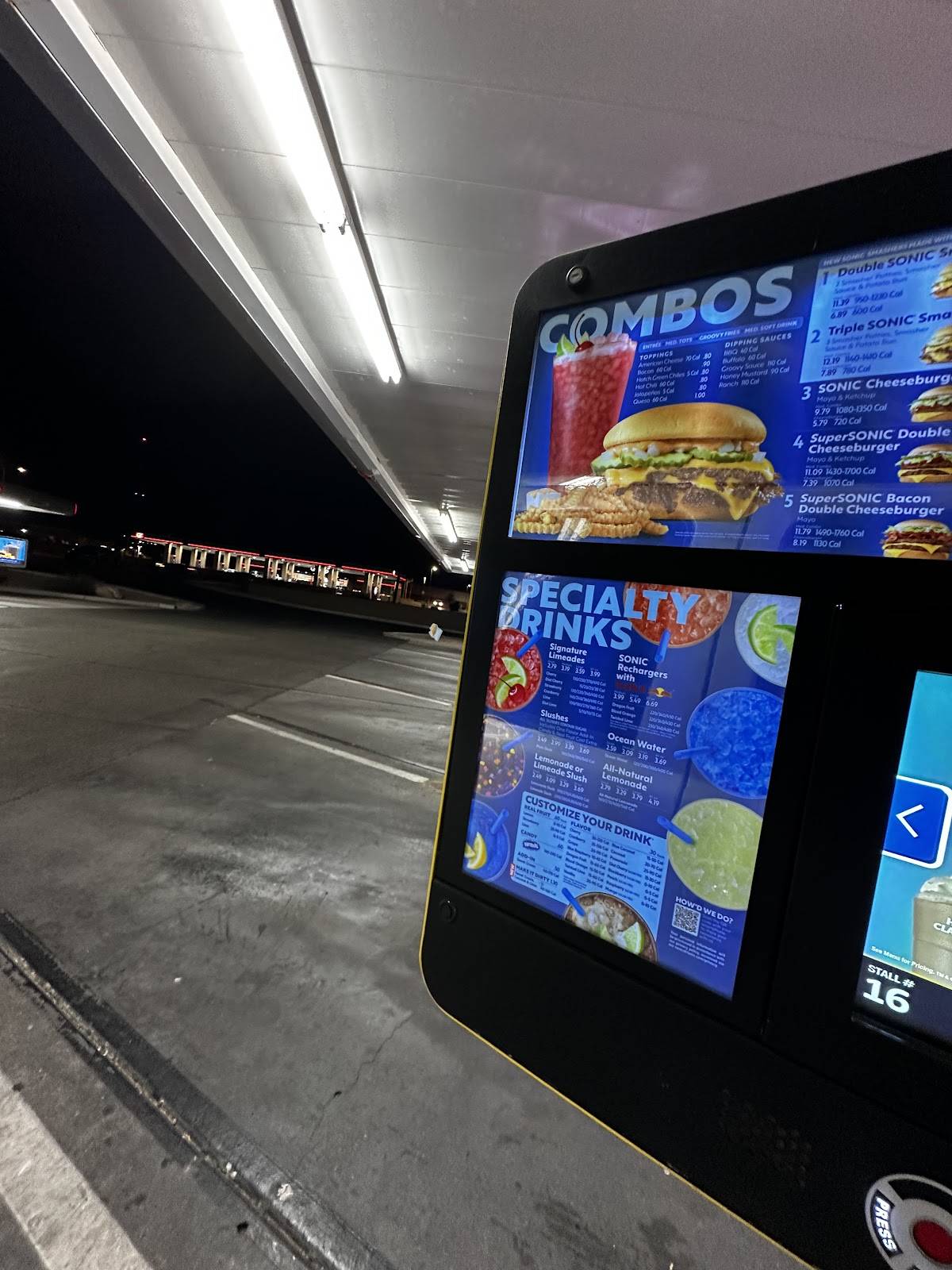 Sonic Drive-In меню