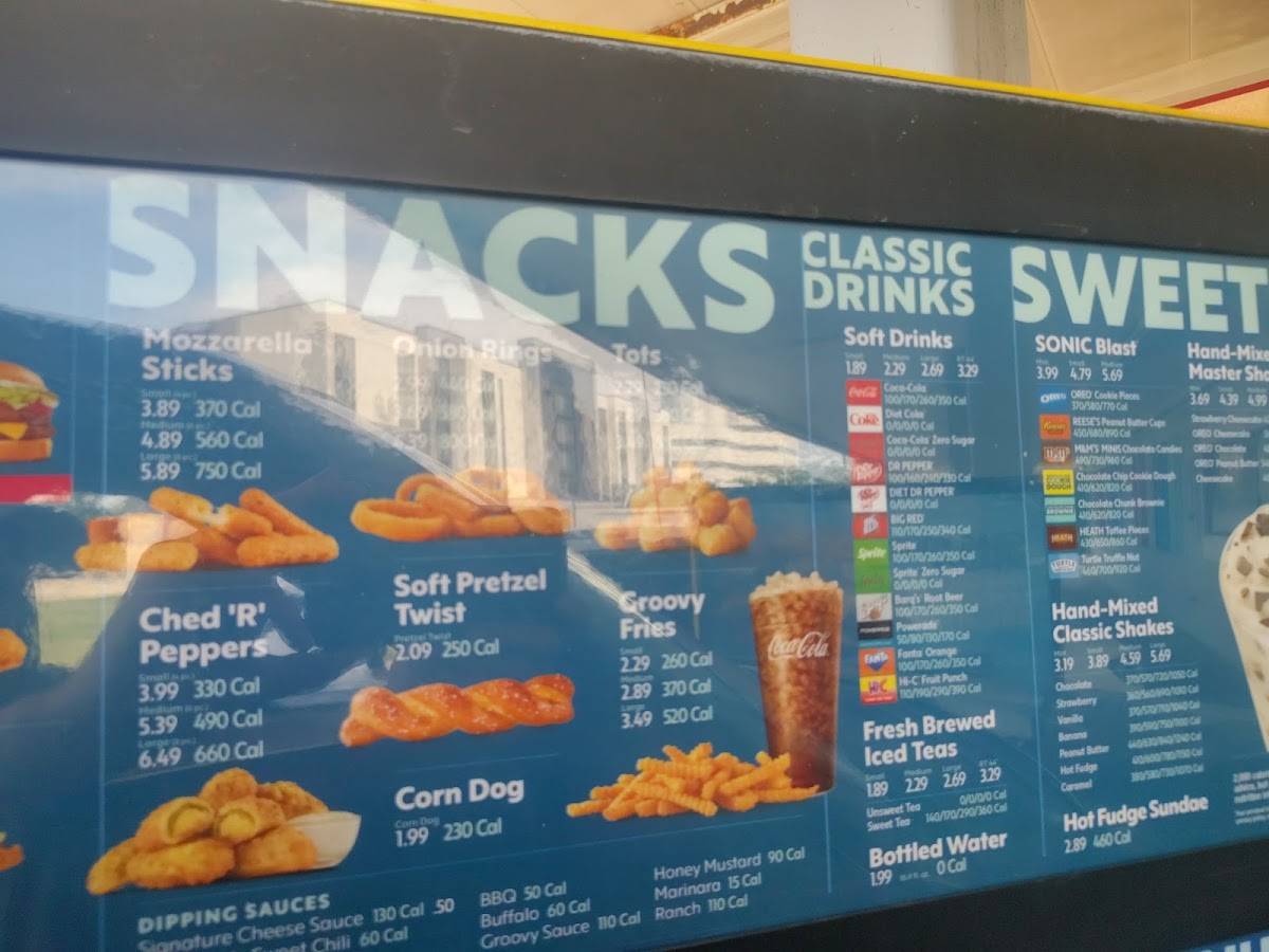 Sonic Drive-In меню