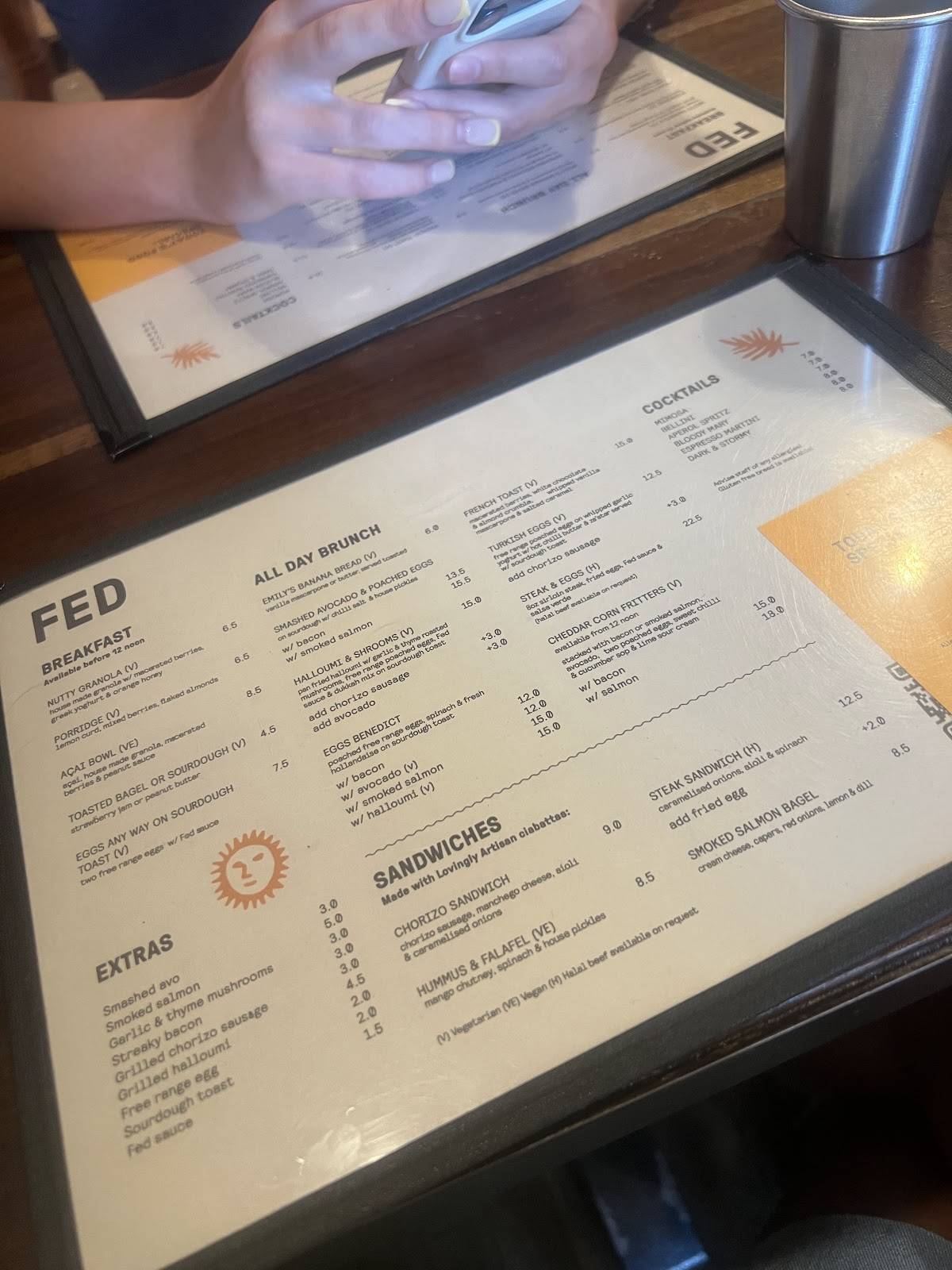 Federal Cafe Bar меню