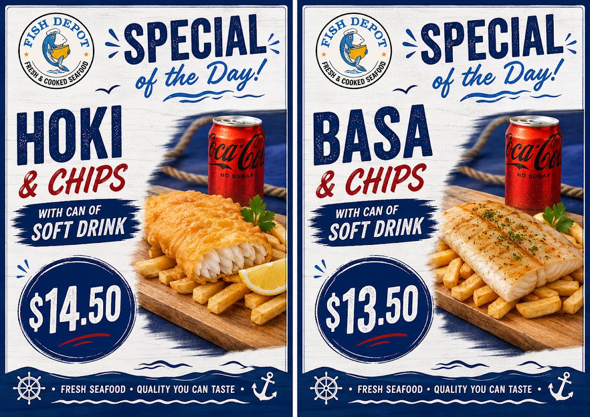Fish Depot Pimpama меню