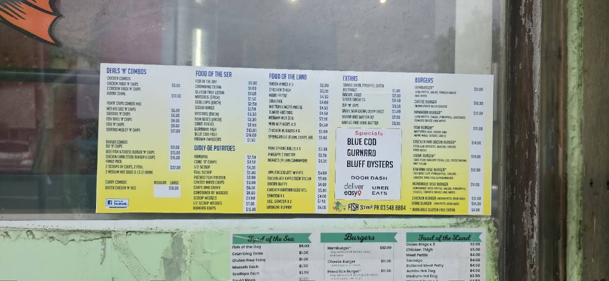 Fish Stop меню