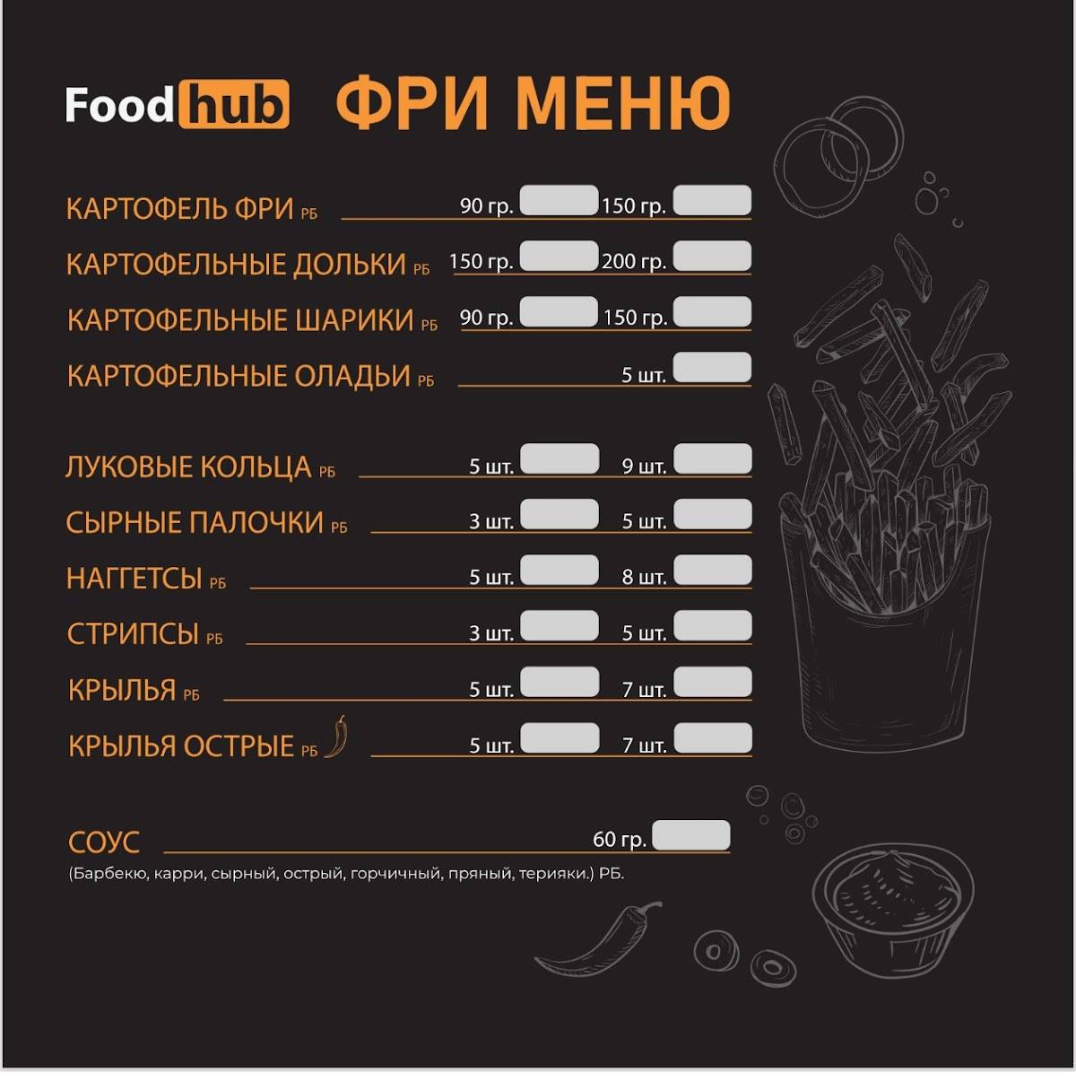 FoodHub меню