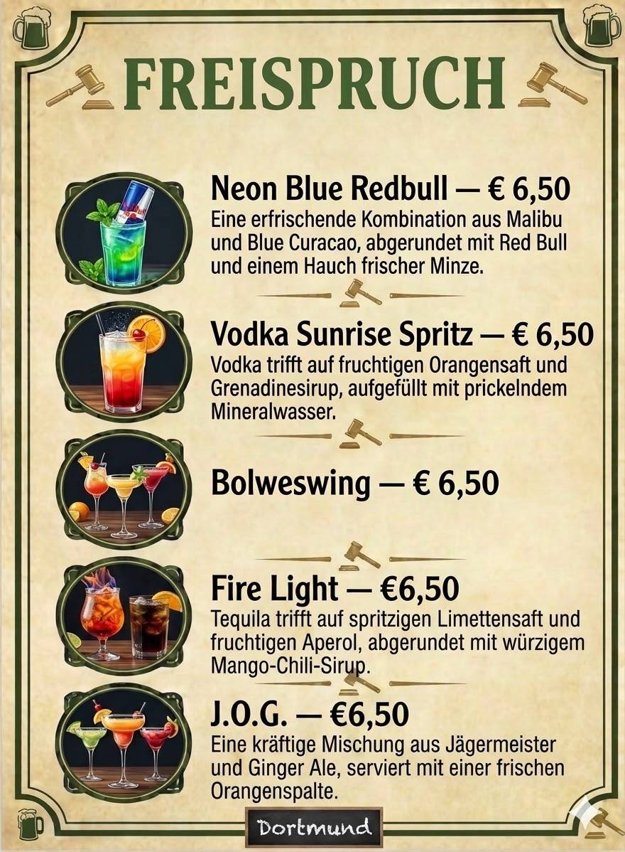Freispruch меню