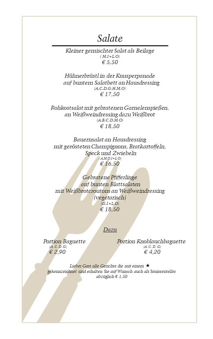 *** Hotel & Restaurant Gasthaus Bonimeier меню