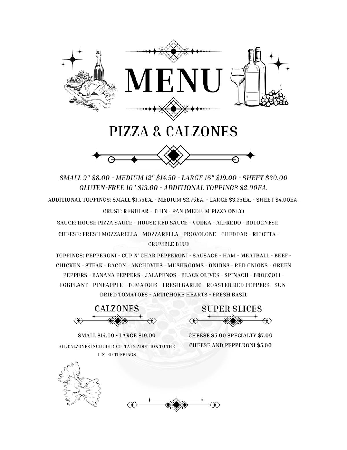 Gia's Pizza Kitchen меню