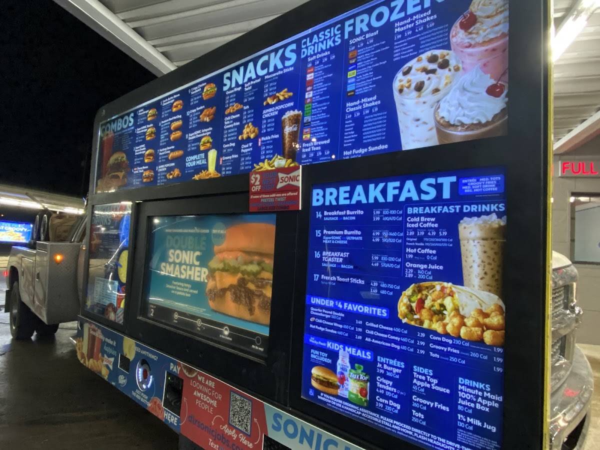 Sonic Drive-In меню
