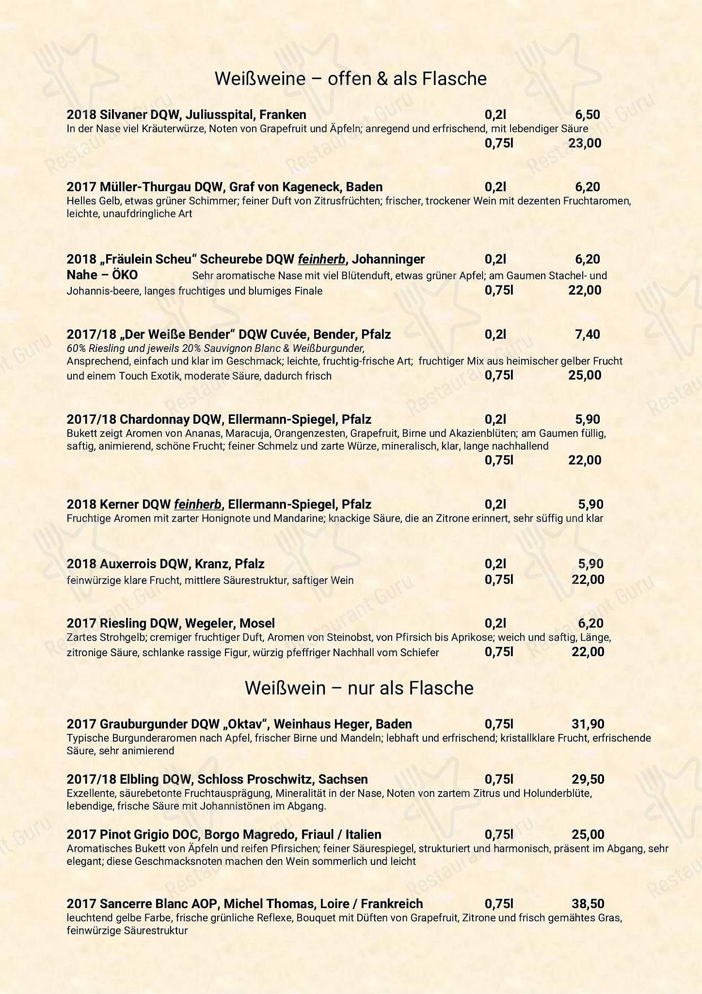 Hotel Godewind в Ростоке - Dinner Menu
