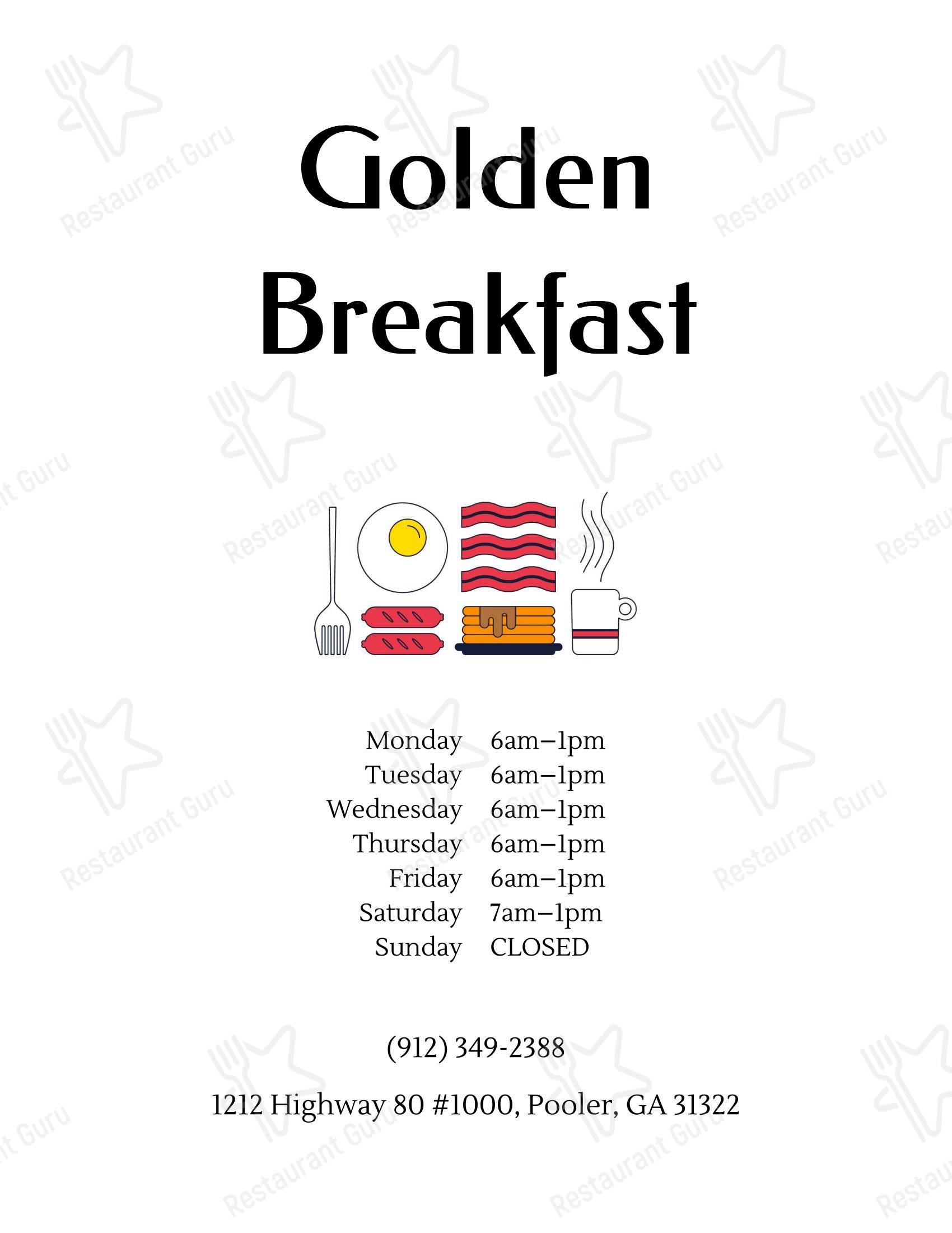 Golden Breakfast в Пулере - Меню напитков