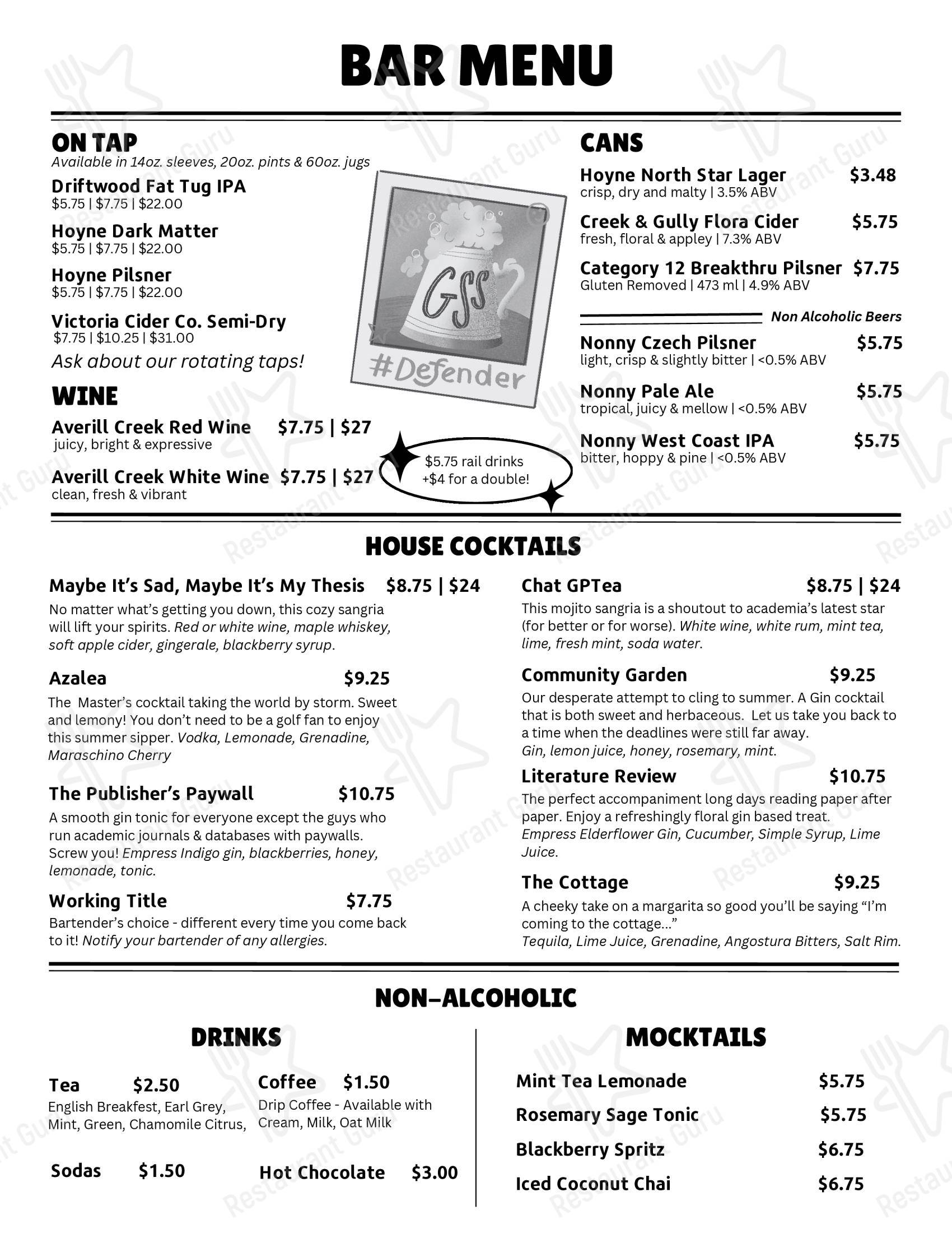 Меню ресторана Grad House Restaurant - Коктейльная карта