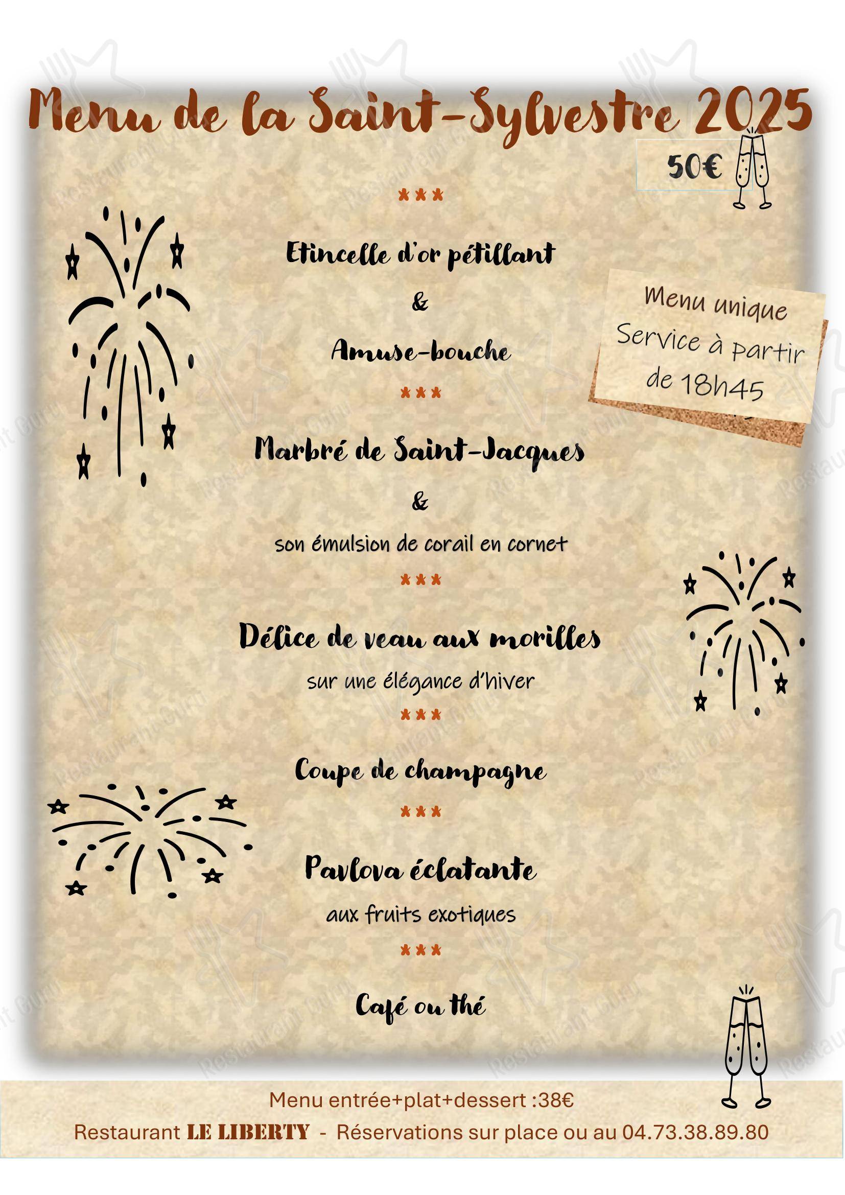 Grill Le Liberty в Менетроле - Меню