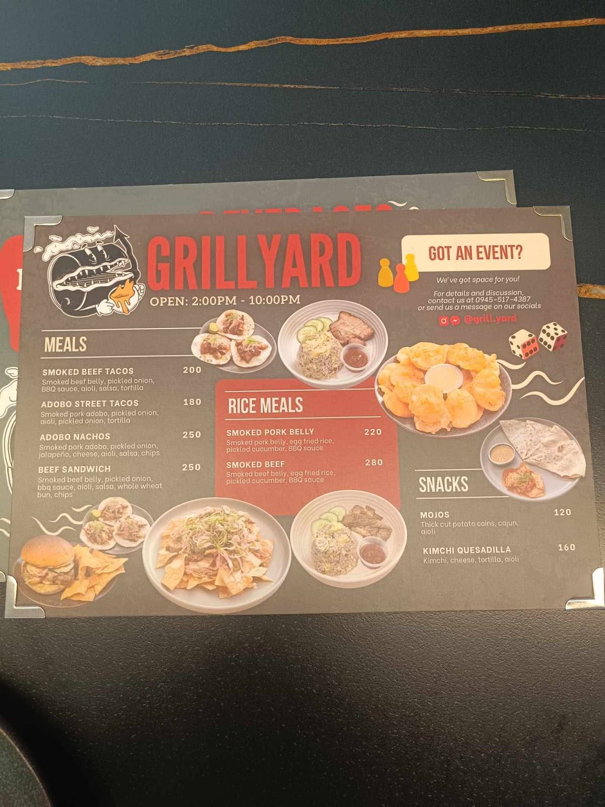 Grill Yard меню