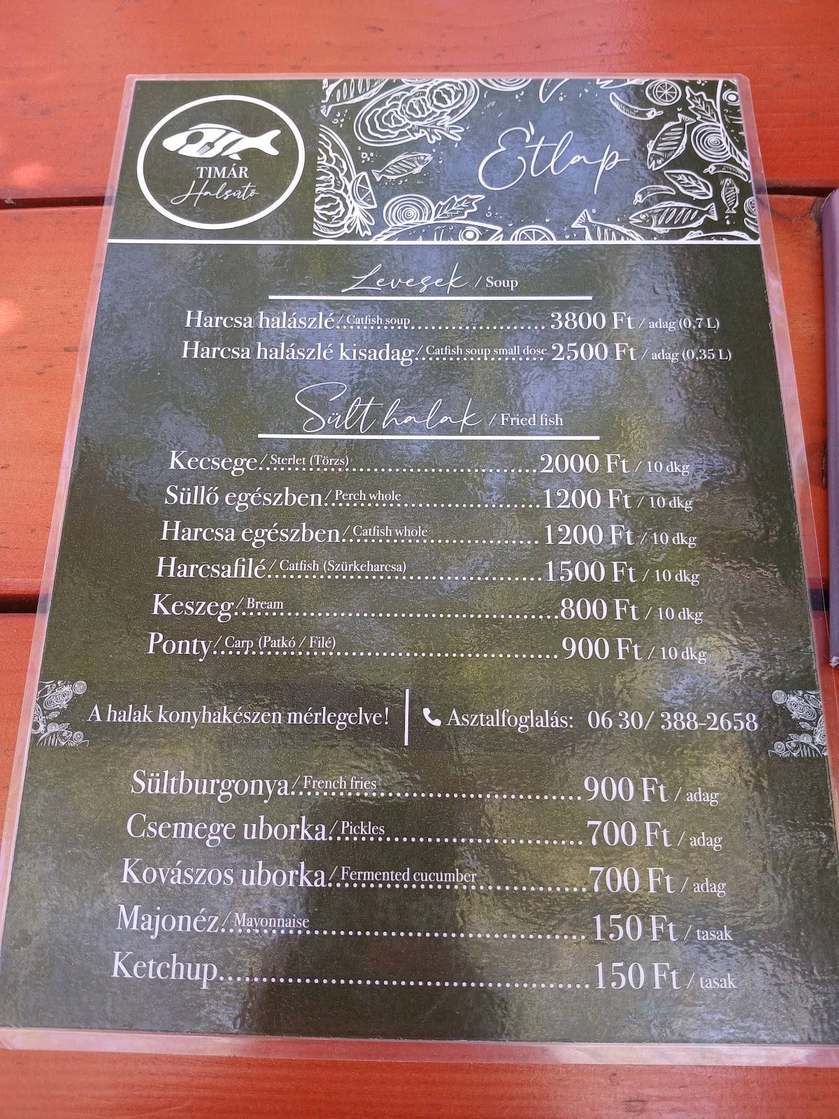 Halsütöde меню