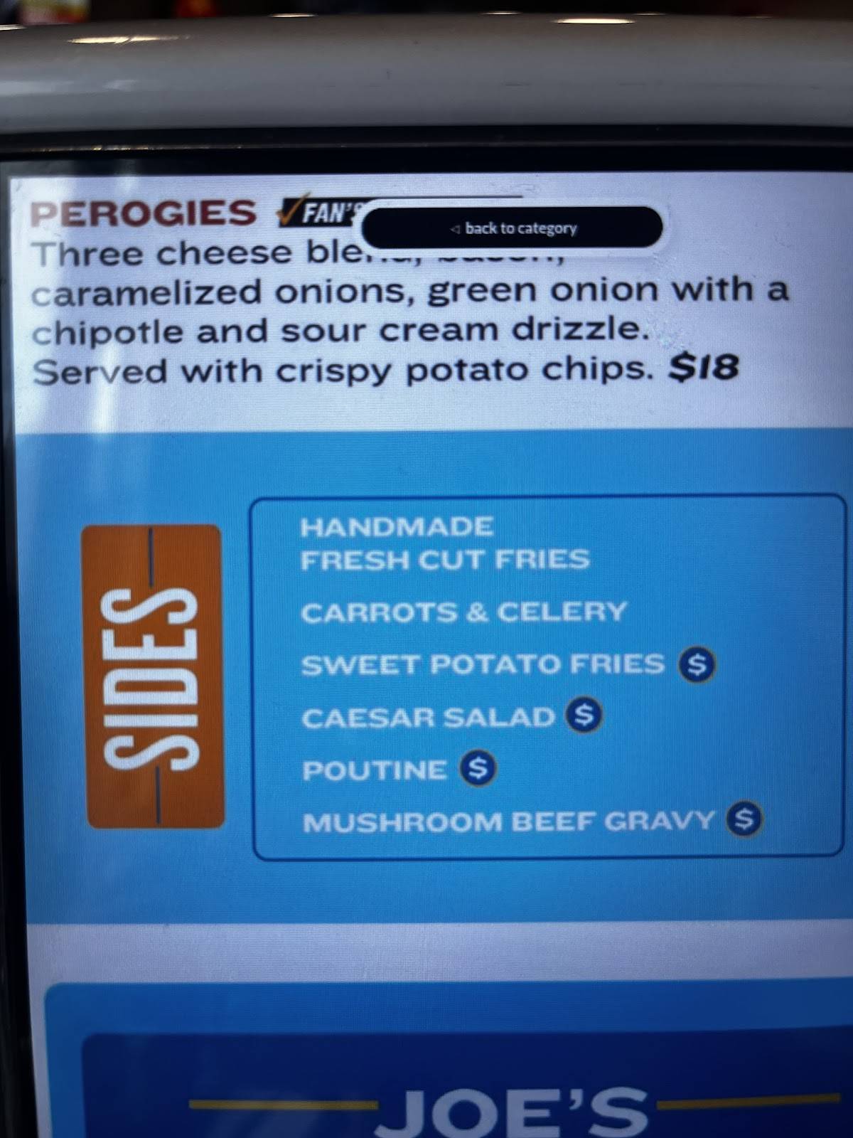 Joe Dog's Hamilton меню