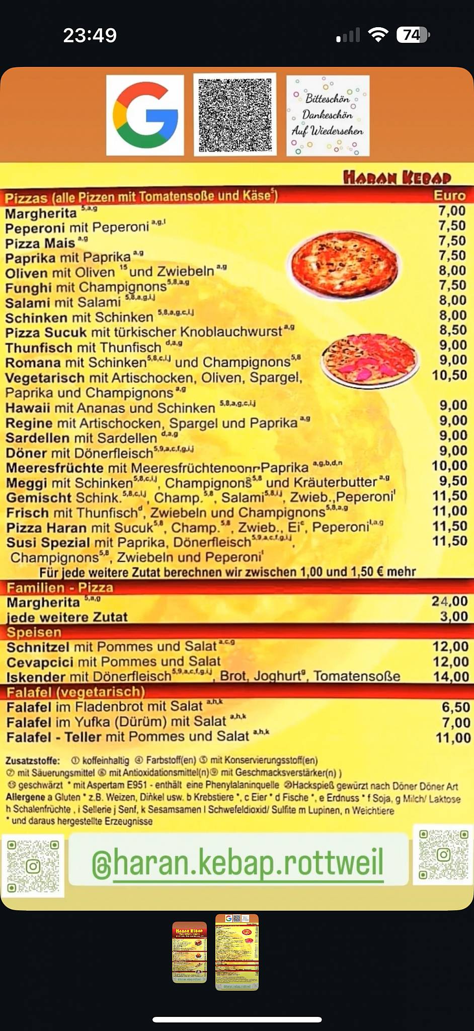 Haran Kebap меню