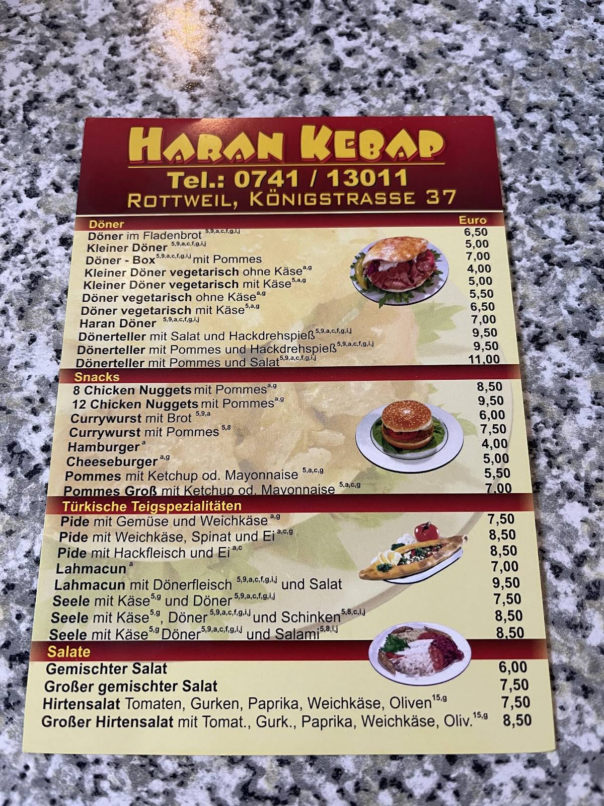 Haran Kebap меню