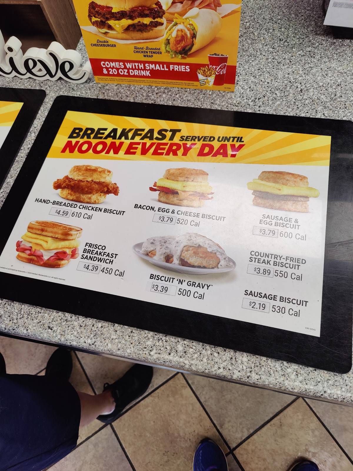 Hardee's меню