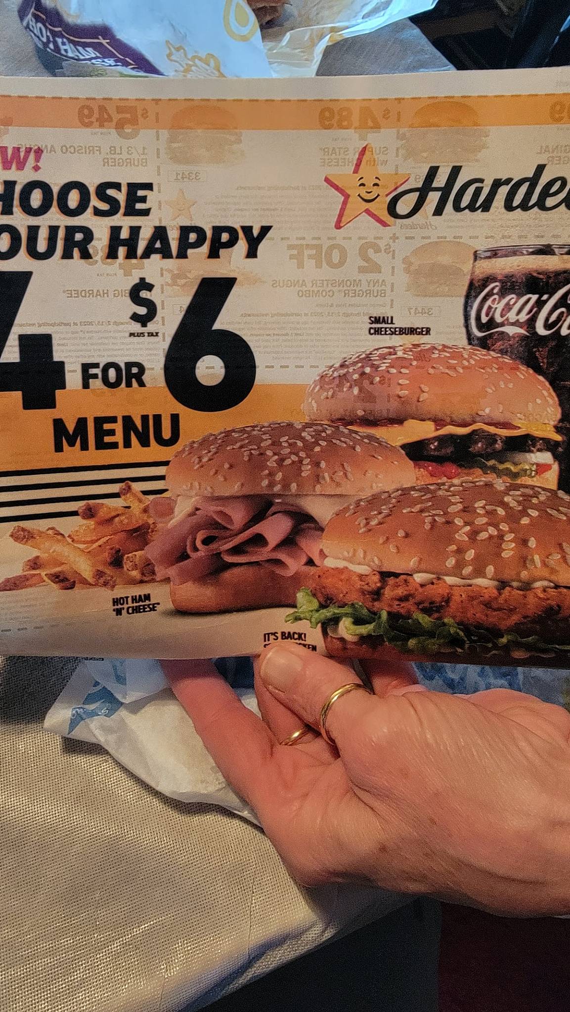 Hardee's меню