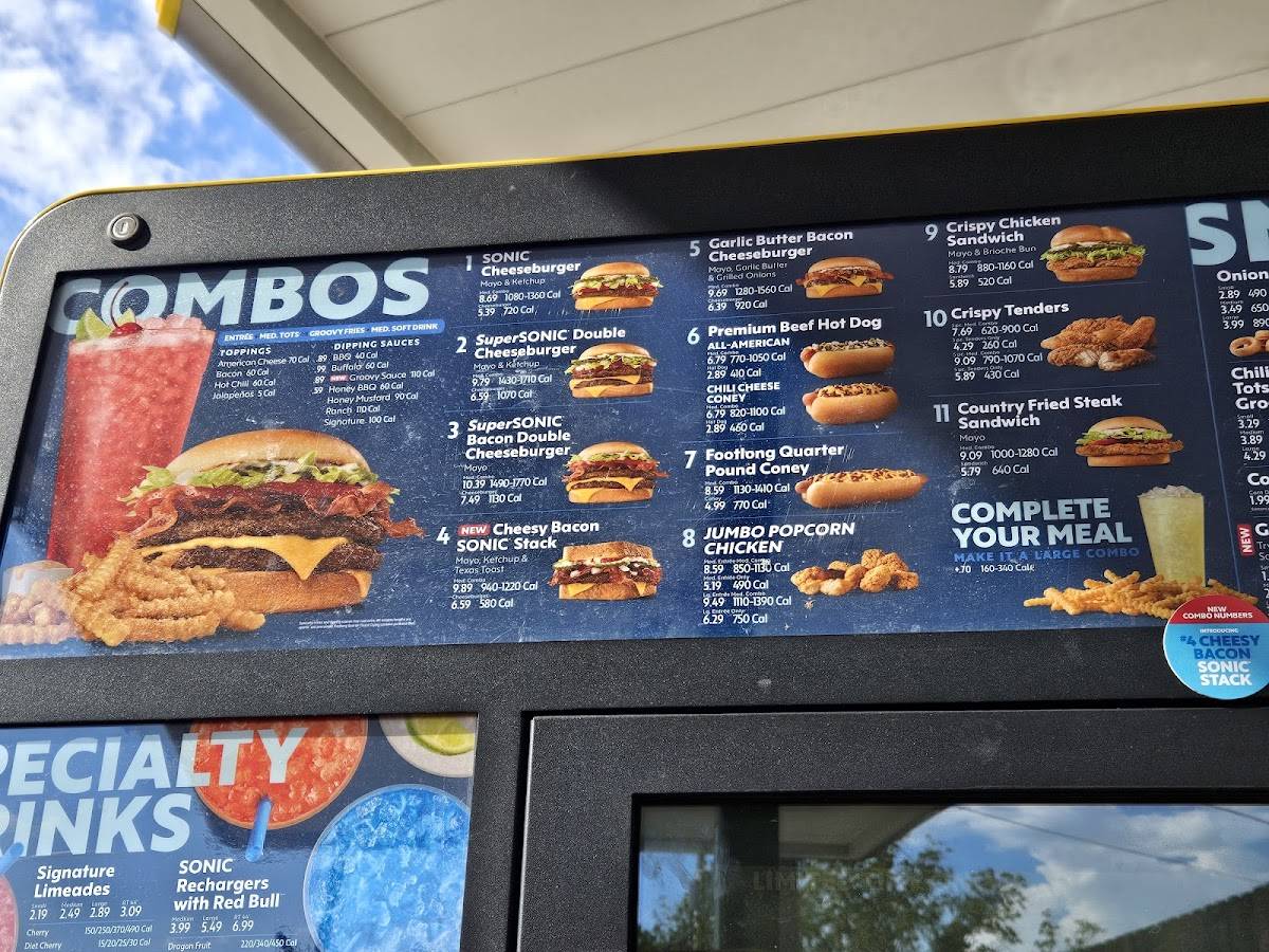 Sonic Drive-In меню