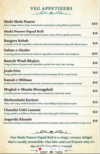 Hichki - Modern Indian Fine Dining меню