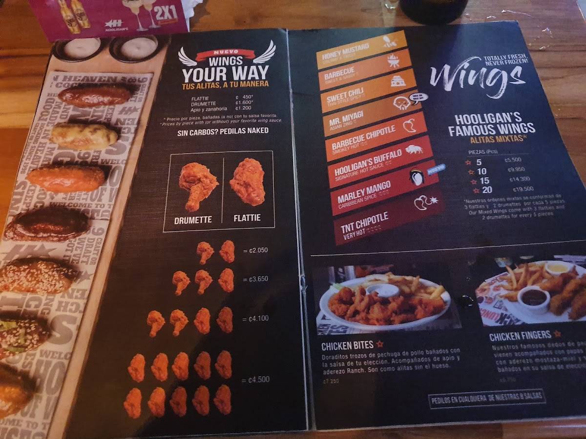 Hooligan's • Multiplaza Escazú меню