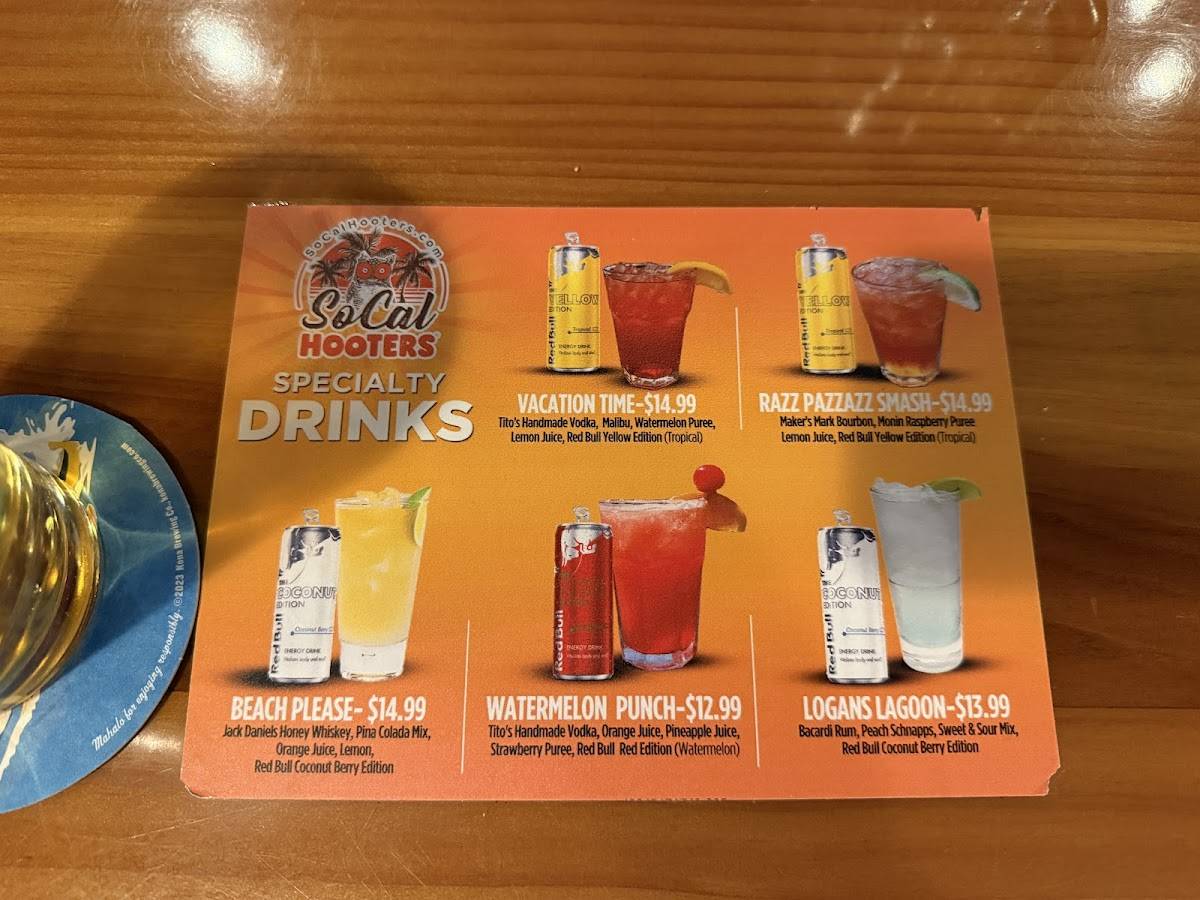 Hooters of Ontario меню