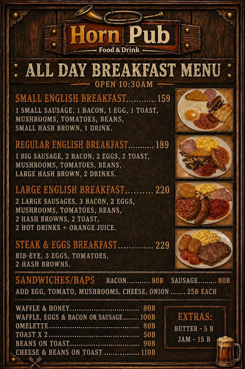 Horn Pub Food & Drinks меню