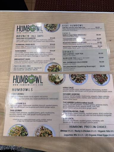 Humbowl меню