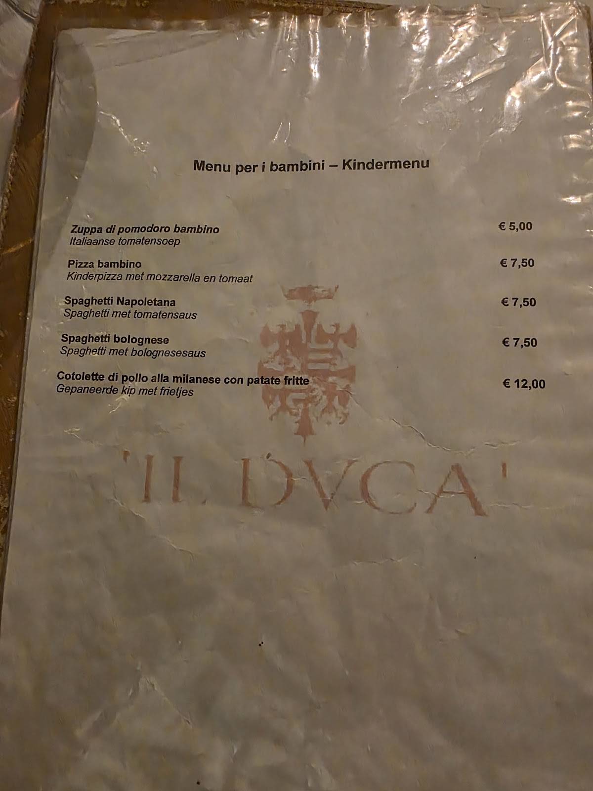 Il Duca меню