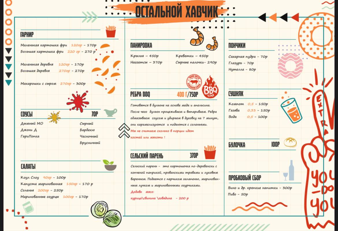 Ип Возиянов меню