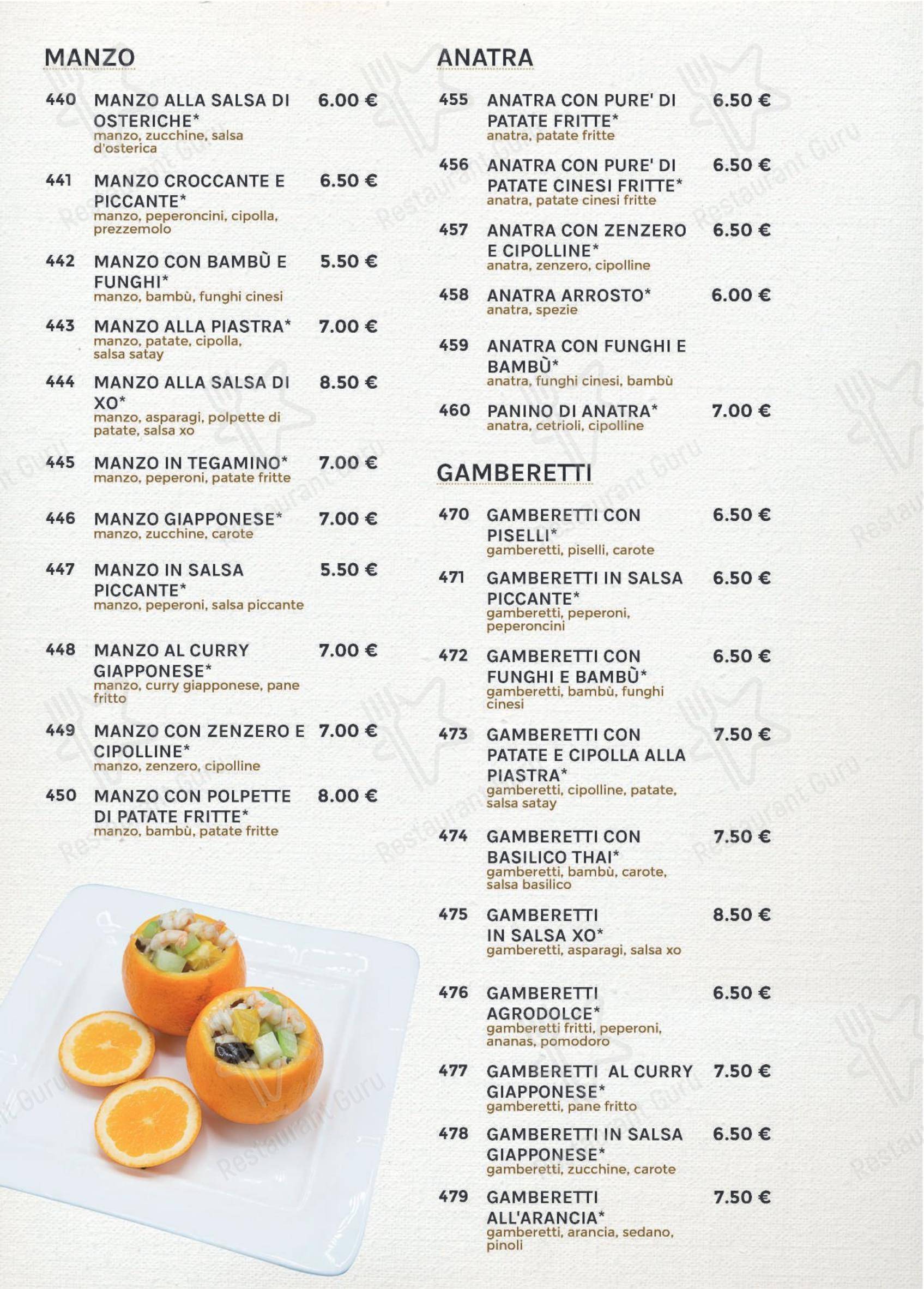 Меню ресторана Ishin Ristorante - Меню напитков