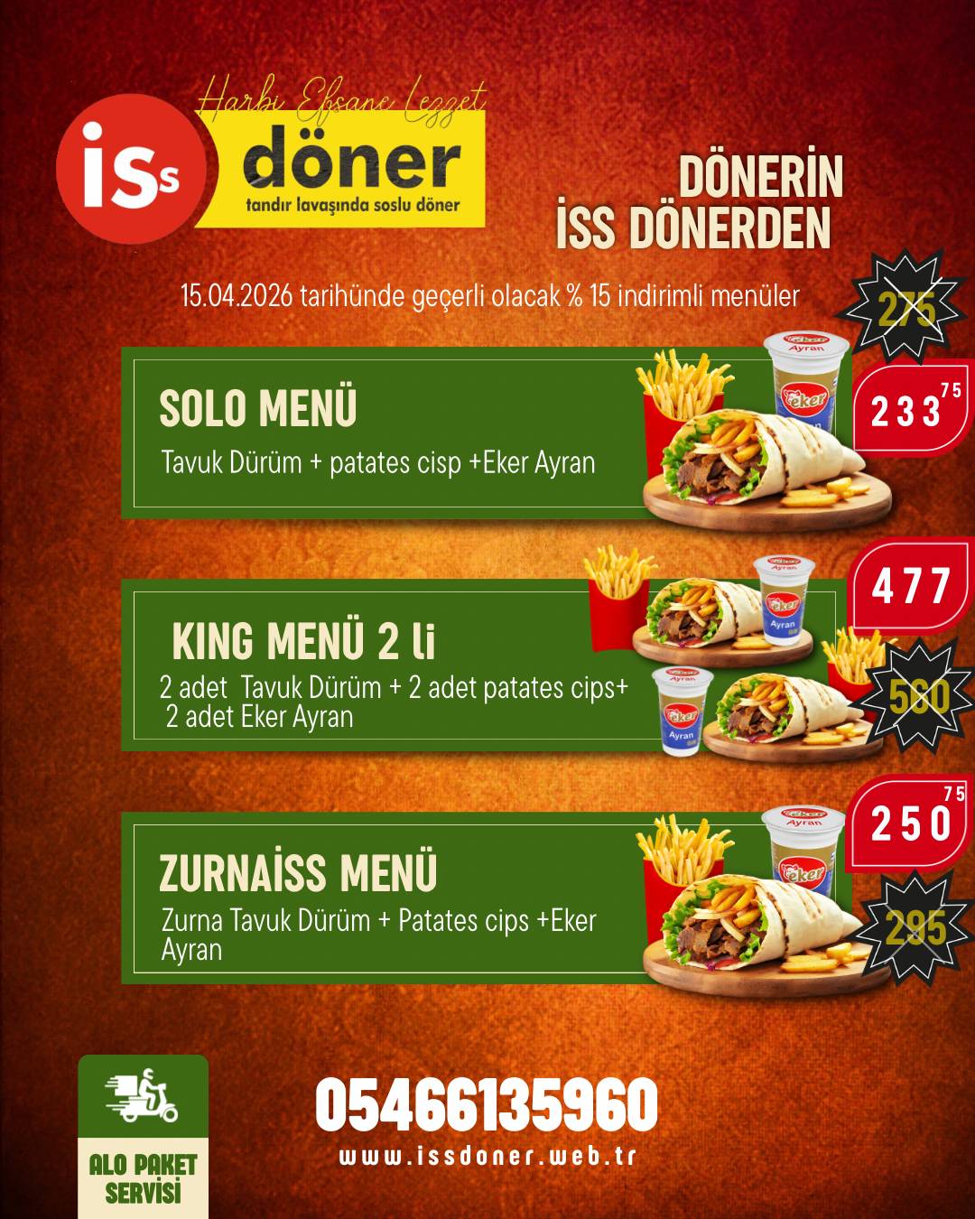 İss Döner Sarımazı меню