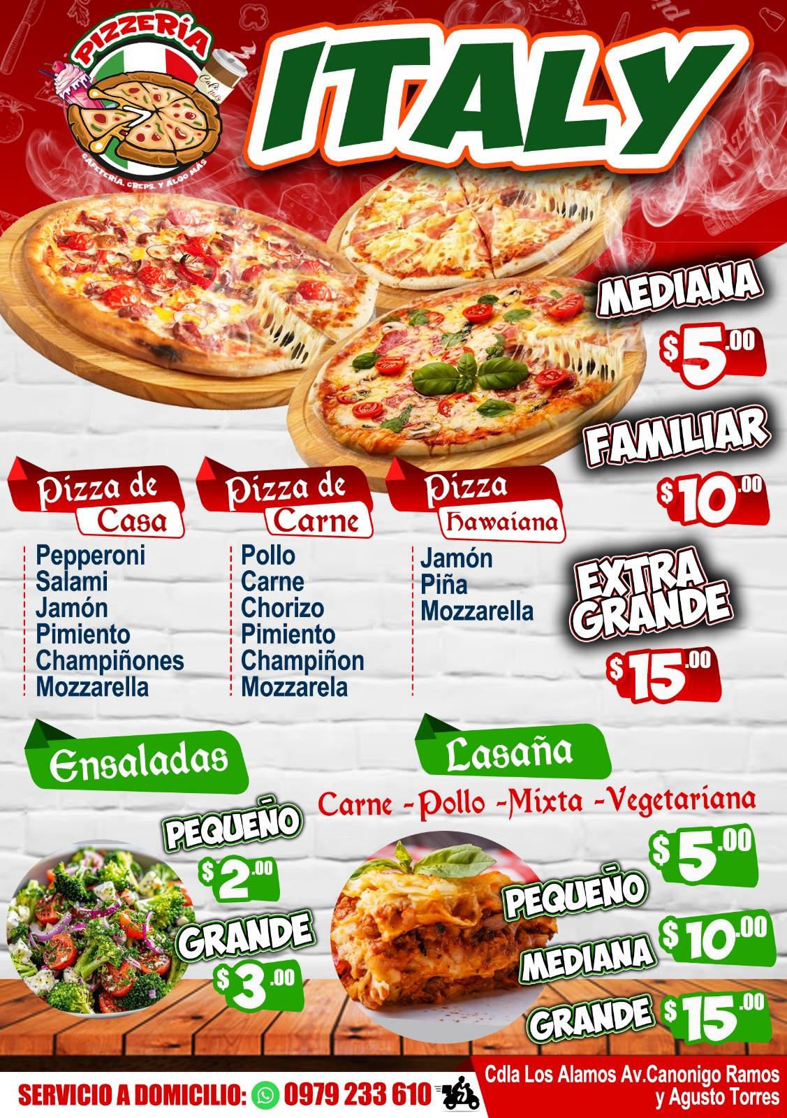 Italy Pizzeria меню