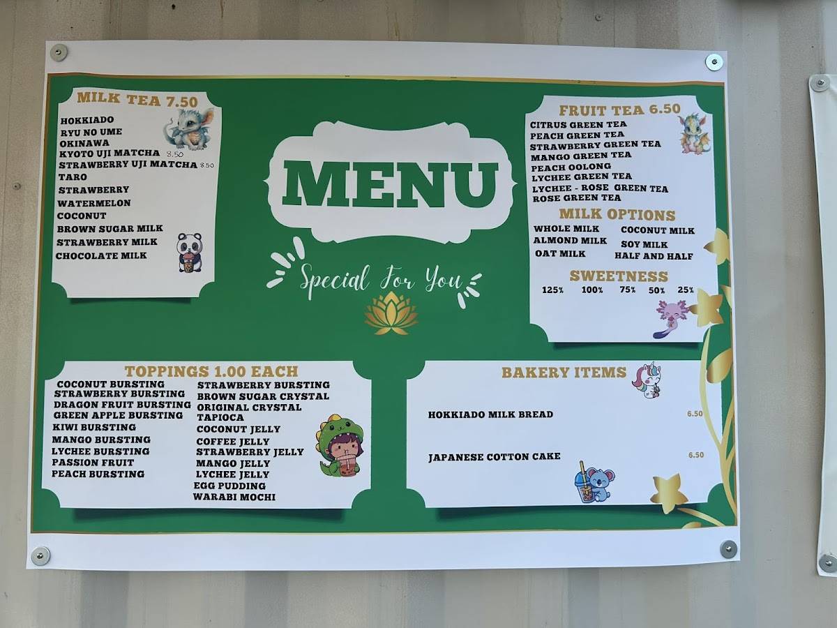Jade Dragon Bubble Tea меню