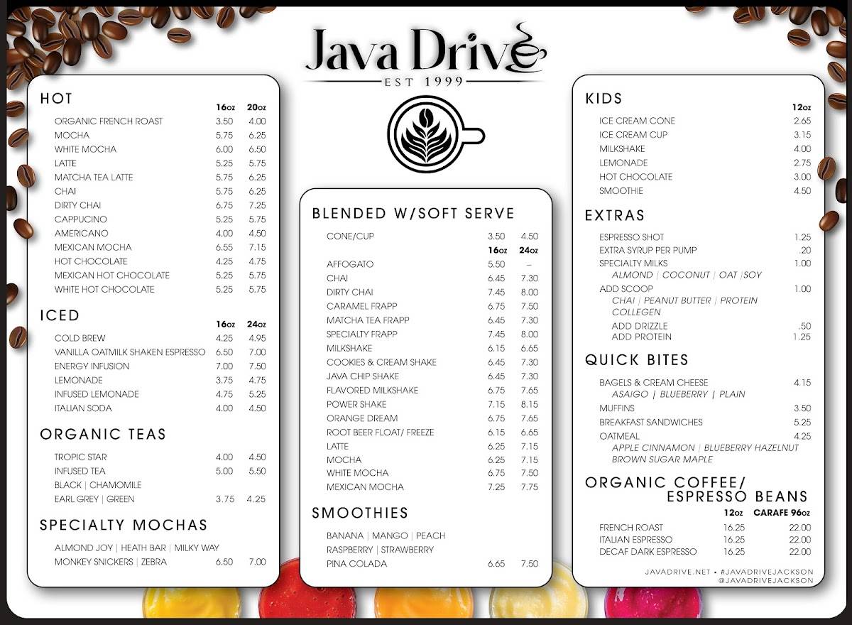 Java Drive меню