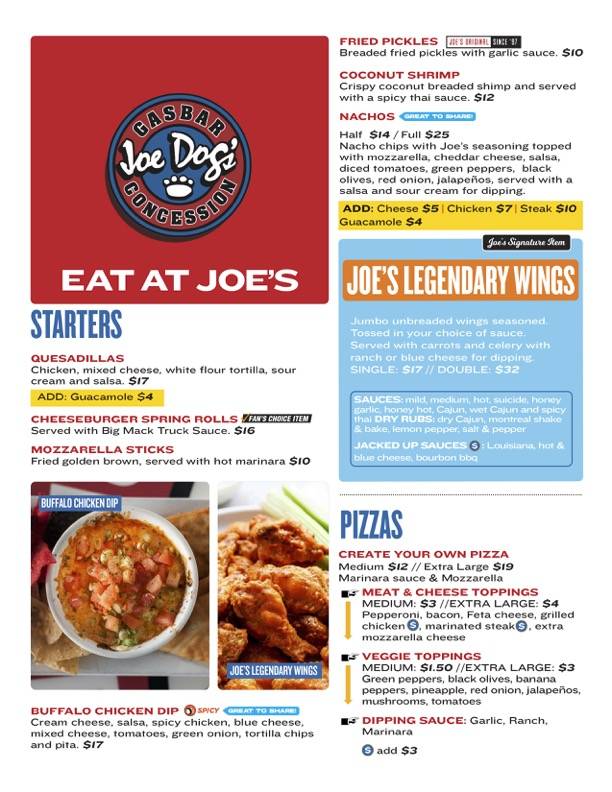 Joe Dog's Hamilton меню