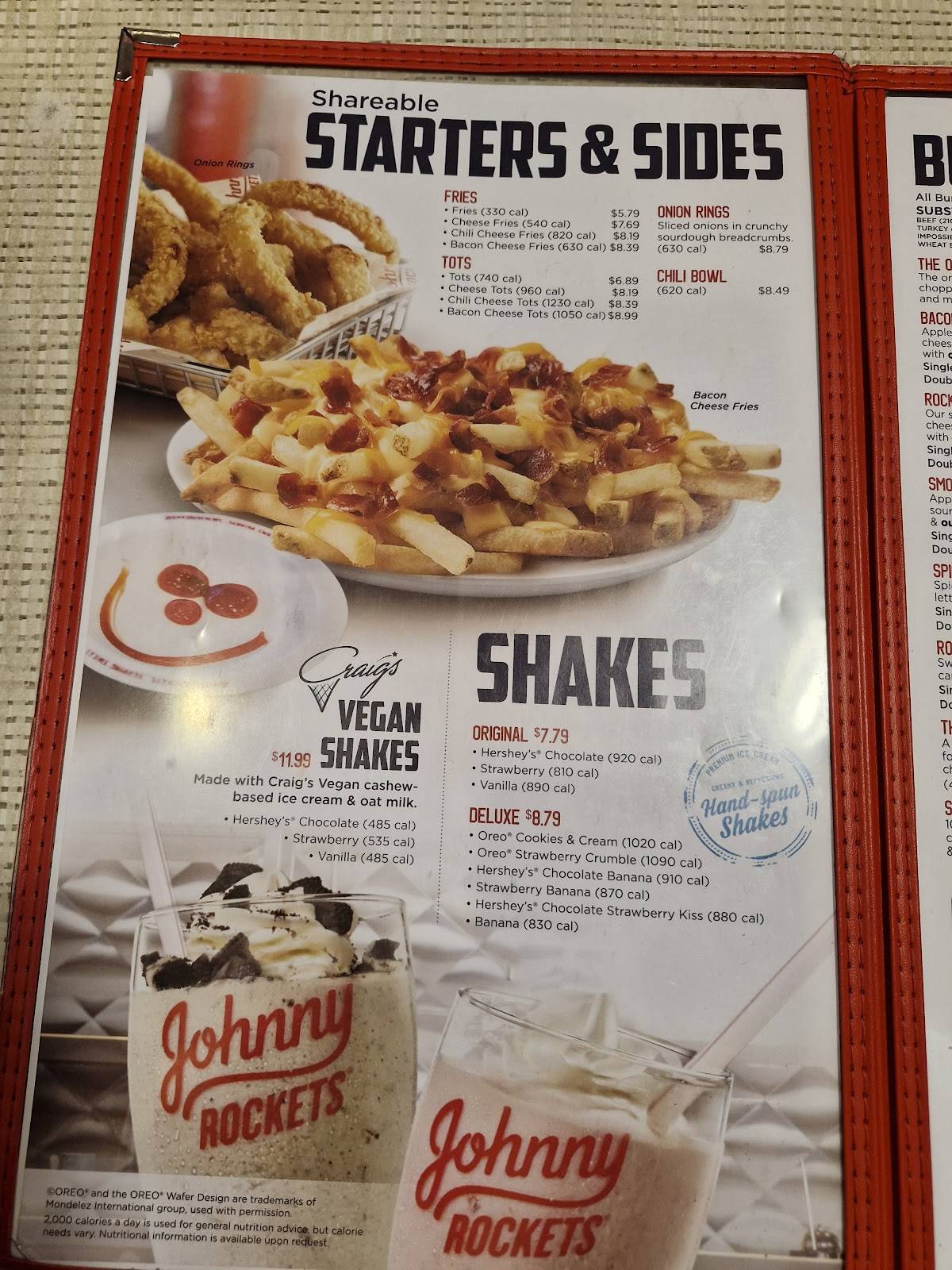 Johnny Rockets меню