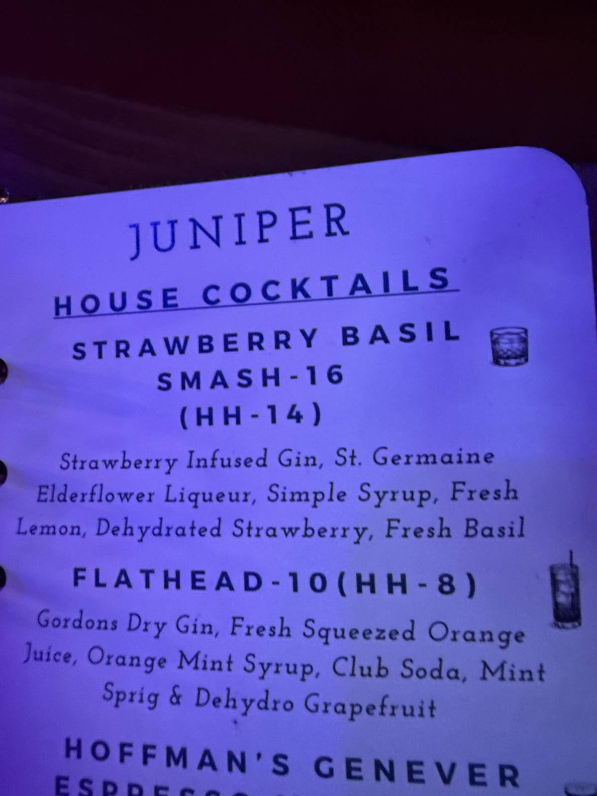 Juniper - Tucson меню