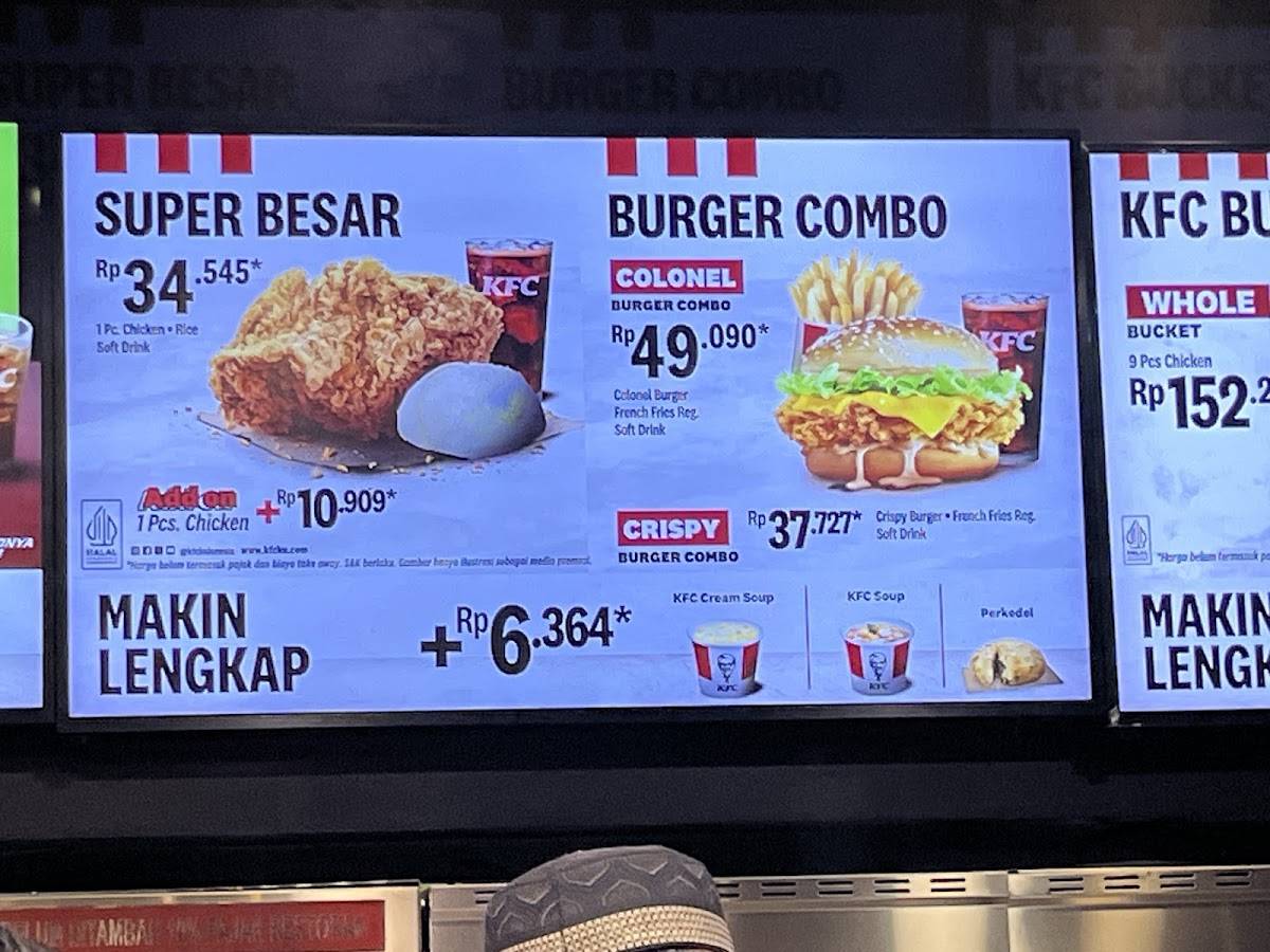 KFC Batam Centre меню