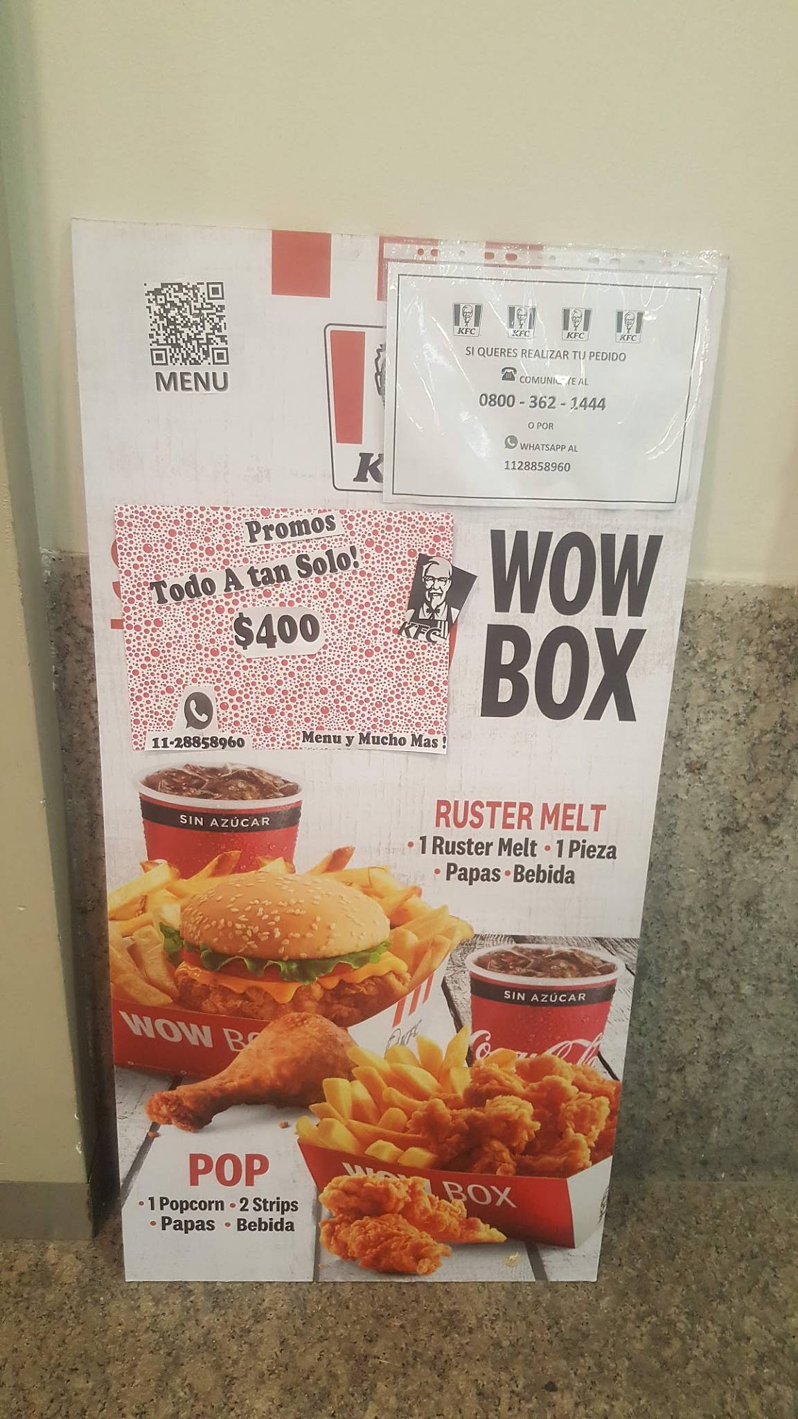 KFC Plaza Oeste меню