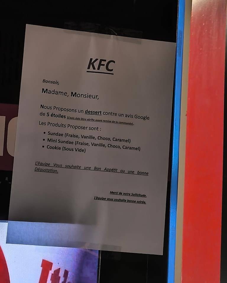 KFC Meaux меню