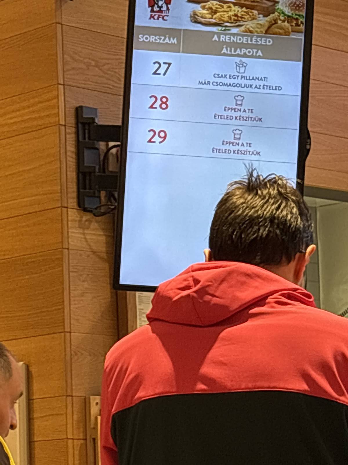 KFC Pécs Tesco DT меню