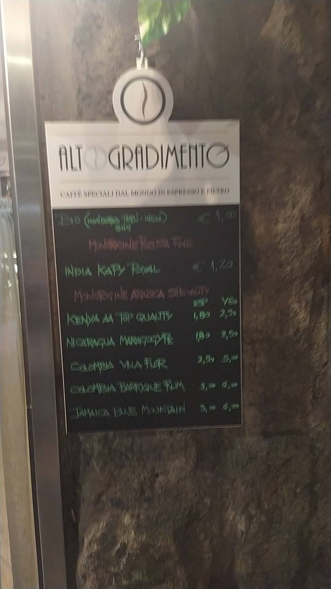 Kafejo Caffetteria in Piazza меню