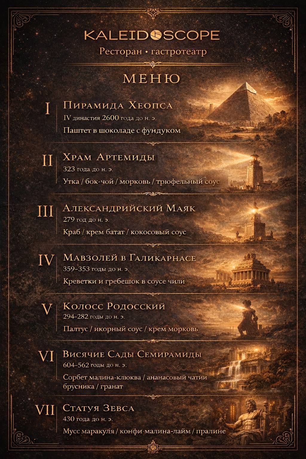 Калейдоскоп меню