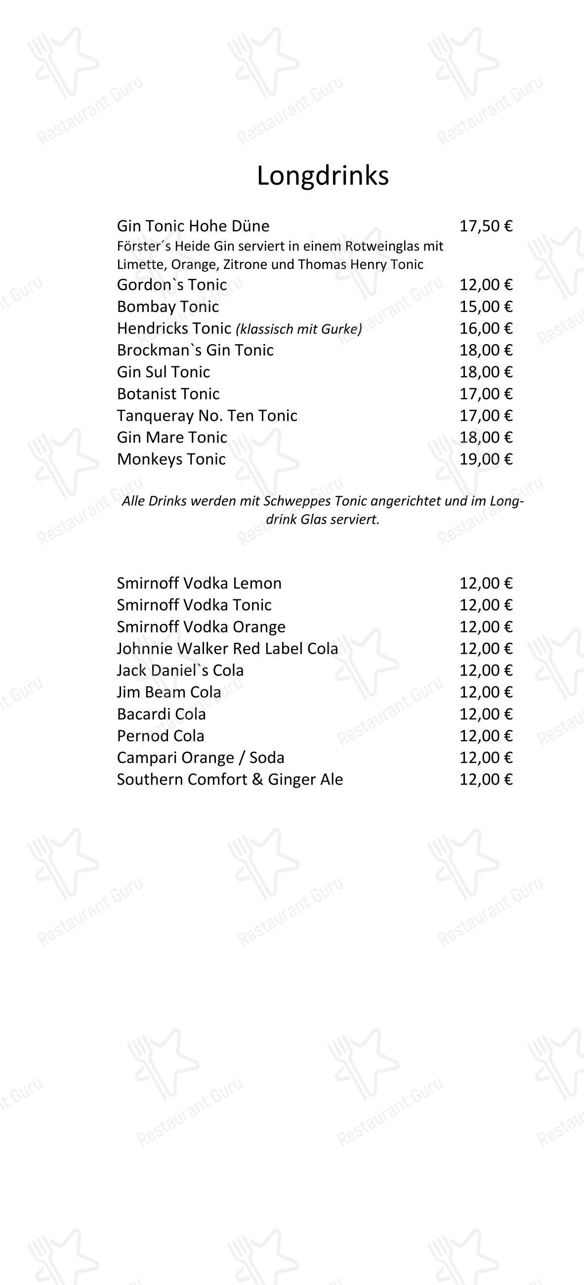 Меню паба и бара Kamin Bar